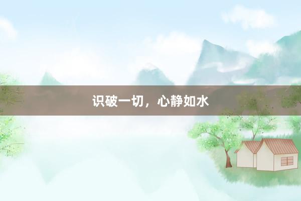 识破一切，心静如水